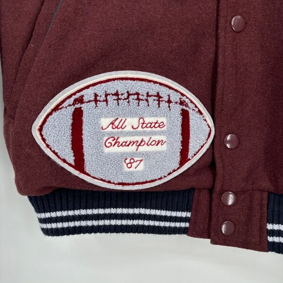 BDG Urban Outfitters True Winner Patched Varsity Jacket Oversized Football - Picture 11 of 16